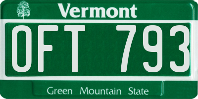 VT license plate OFT793