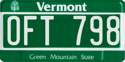 VT license plate OFT798