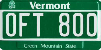 VT license plate OFT800