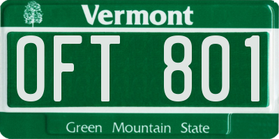 VT license plate OFT801