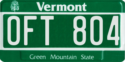 VT license plate OFT804