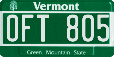 VT license plate OFT805