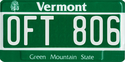 VT license plate OFT806