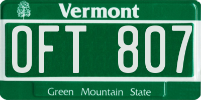 VT license plate OFT807