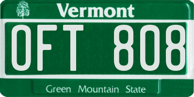 VT license plate OFT808