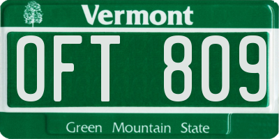 VT license plate OFT809
