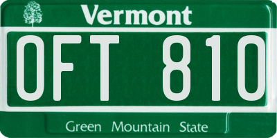 VT license plate OFT810