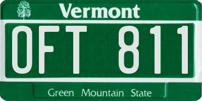 VT license plate OFT811