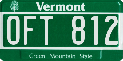 VT license plate OFT812