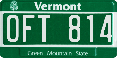 VT license plate OFT814