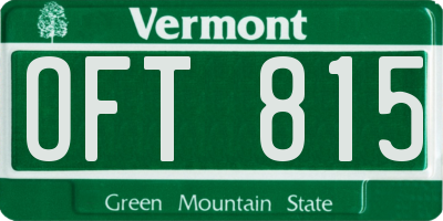 VT license plate OFT815