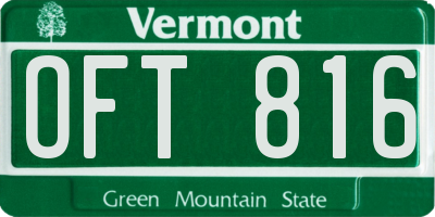 VT license plate OFT816