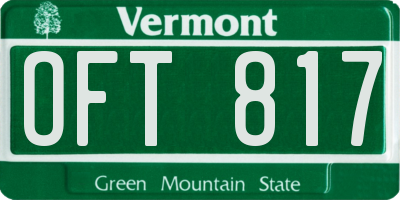 VT license plate OFT817