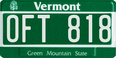 VT license plate OFT818