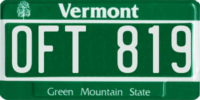 VT license plate OFT819