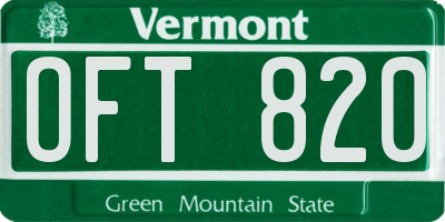 VT license plate OFT820