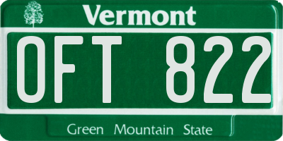 VT license plate OFT822