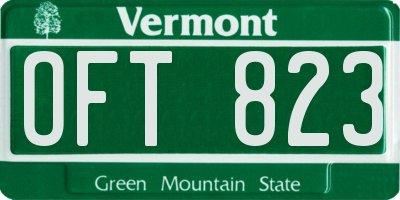 VT license plate OFT823