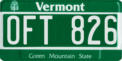 VT license plate OFT826
