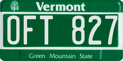 VT license plate OFT827