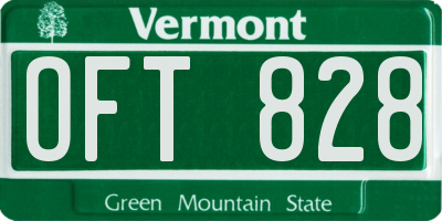 VT license plate OFT828