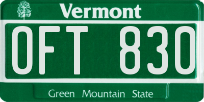 VT license plate OFT830