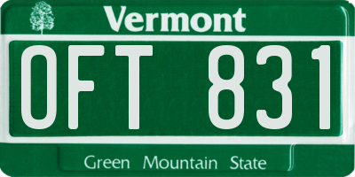VT license plate OFT831