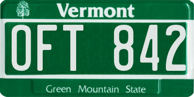 VT license plate OFT842