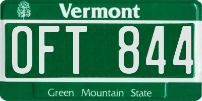 VT license plate OFT844