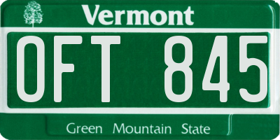 VT license plate OFT845