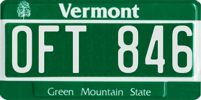 VT license plate OFT846