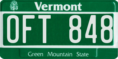 VT license plate OFT848