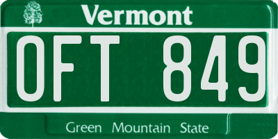 VT license plate OFT849