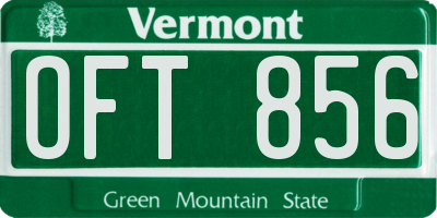 VT license plate OFT856