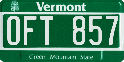 VT license plate OFT857