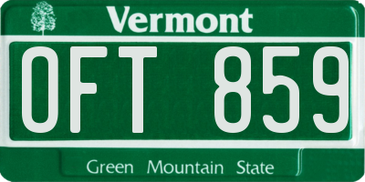 VT license plate OFT859