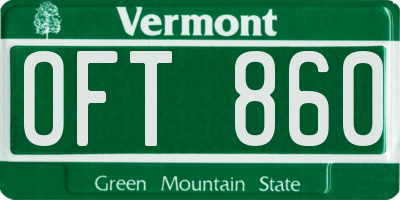 VT license plate OFT860