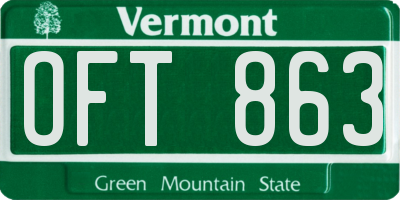 VT license plate OFT863