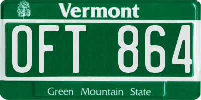 VT license plate OFT864