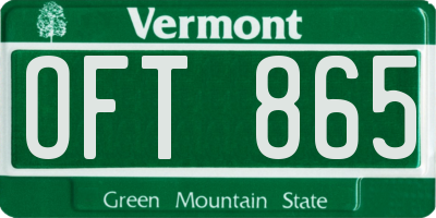 VT license plate OFT865