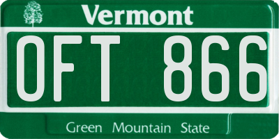 VT license plate OFT866