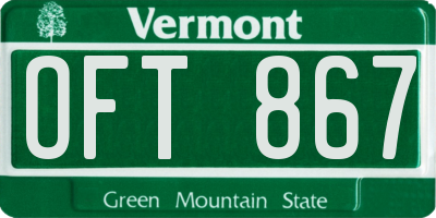 VT license plate OFT867
