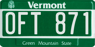 VT license plate OFT871