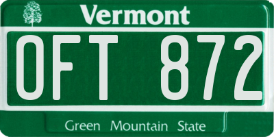 VT license plate OFT872