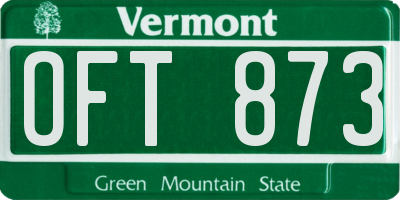 VT license plate OFT873