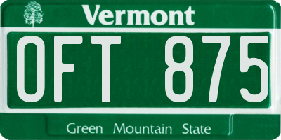 VT license plate OFT875