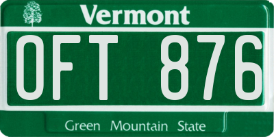 VT license plate OFT876