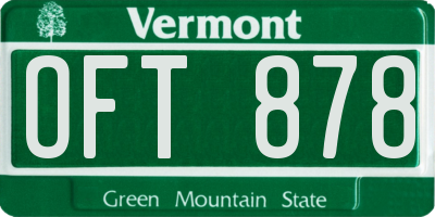 VT license plate OFT878