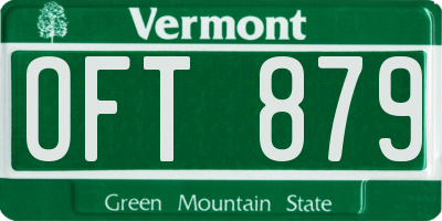 VT license plate OFT879