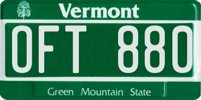 VT license plate OFT880